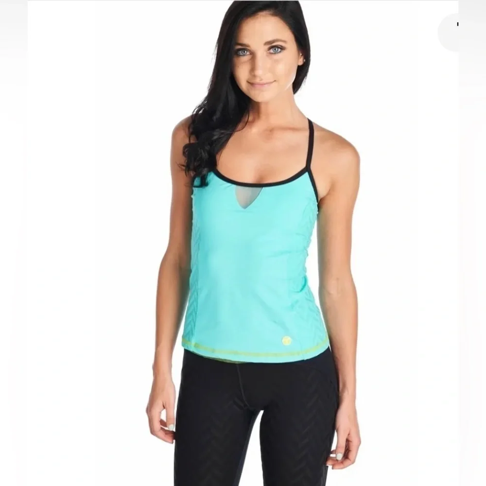 Trina Turk Recreation jacquard and mesh tank top - Picture 1 of 9